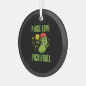 Funny Pickleball Ornament Aus Glas (Vorderseite links)