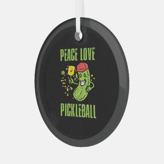 Funny Pickleball Ornament Aus Glas (Vorderseite links)