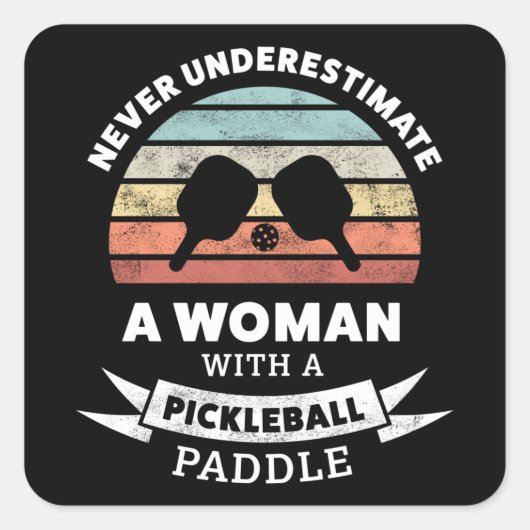 Funny Pickleball Paddle Geschenk für Oma Quadratischer Aufkleber (Vorderseite)