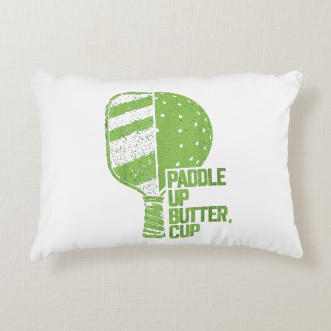 Funny Pickleball Paddle Up Butter Cup Dekokissen (Vorderseite)