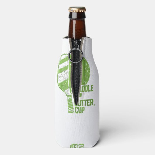 Funny Pickleball Paddle Up Butter Cup Flaschenkühler (Flasche Rückseite)