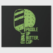 Funny Pickleball Paddle Up Butter Cup Geschenkpapier (Flach)