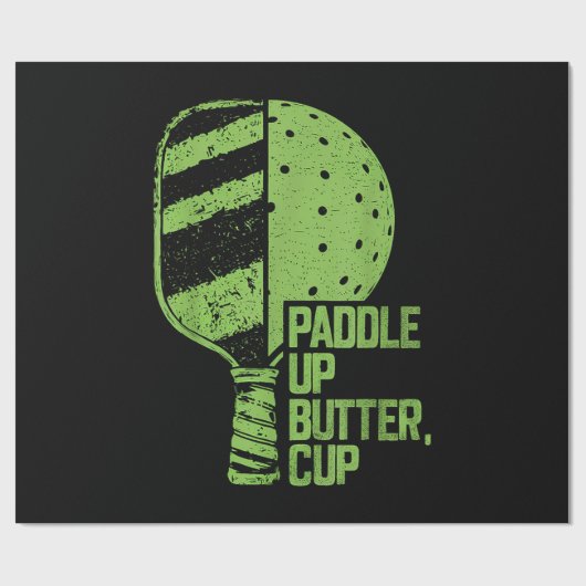 Funny Pickleball Paddle Up Butter Cup Geschenkpapier (Flach)