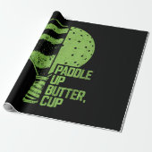 Funny Pickleball Paddle Up Butter Cup Geschenkpapier (Ungerollt)