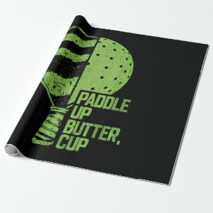 Funny Pickleball Paddle Up Butter Cup Geschenkpapier