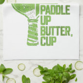 Funny Pickleball Paddle Up Butter Cup Geschirrtuch (Gefaltet)