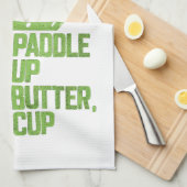 Funny Pickleball Paddle Up Butter Cup Geschirrtuch (Viertel Falte)