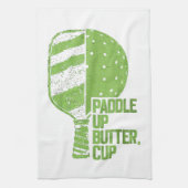 Funny Pickleball Paddle Up Butter Cup Geschirrtuch (Vertikal)