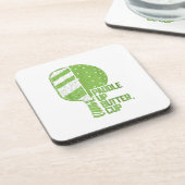 Funny Pickleball Paddle Up Butter Cup Getränkeuntersetzer (Linke Seite)