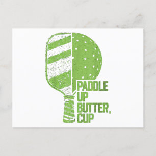 Funny Pickleball Paddle Up Butter Cup Postkarte
