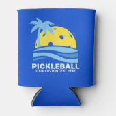 Funny Pickleball Palm Tree Sun Benutzerdefinierter Dosenkühler (Vorderseite)