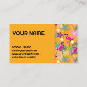 Funny Pickleball Party flamingos Visitenkarte (Rückseite)