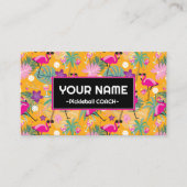 Funny Pickleball Party flamingos Visitenkarte (Vorderseite)