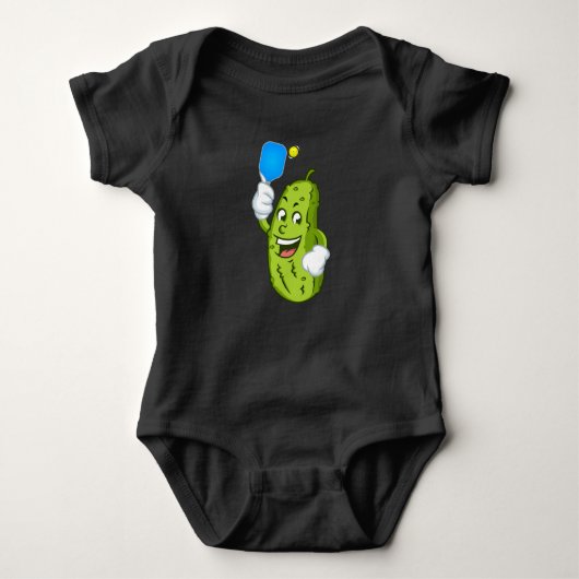 Funny Pickleball Pickel Spaß Cucumber Baby Strampler (Vorderseite)