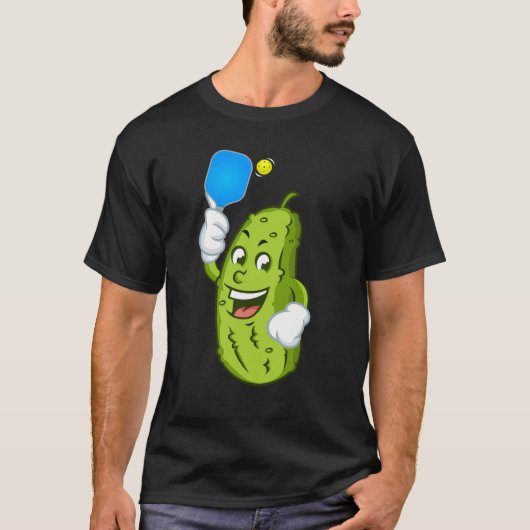 Funny Pickleball Pickel Spaß Cucumber T-Shirt (Vorderseite)