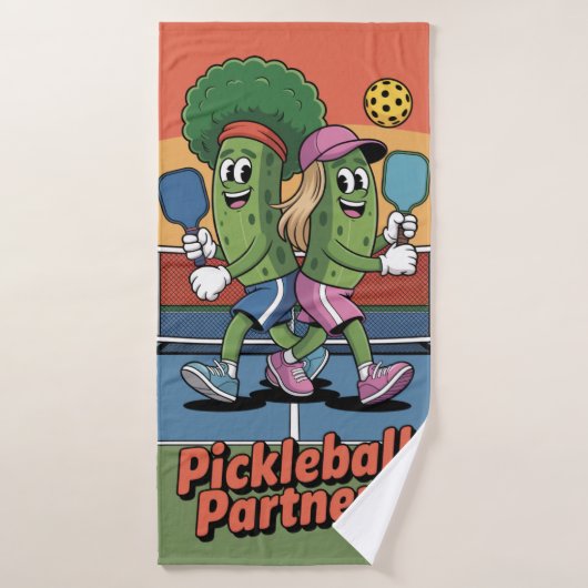 Funny Pickleball Pickleball Partner Mascot Beach Badehandtuch (Badehandtuch)