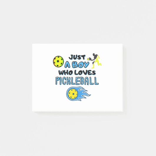 Funny Pickleball Player Just A Boy Who Loves Pickl Post-it Klebezettel (Vorderseite)
