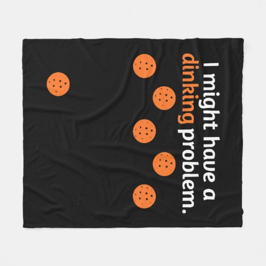 Funny Pickleball Player Lover Dinking Problem Gesc Fleecedecke (Vorderseite (Horizontal))