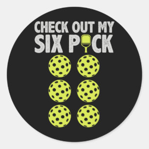 Funny Pickleball Player Men Paddleball Karo My Si Runder Aufkleber