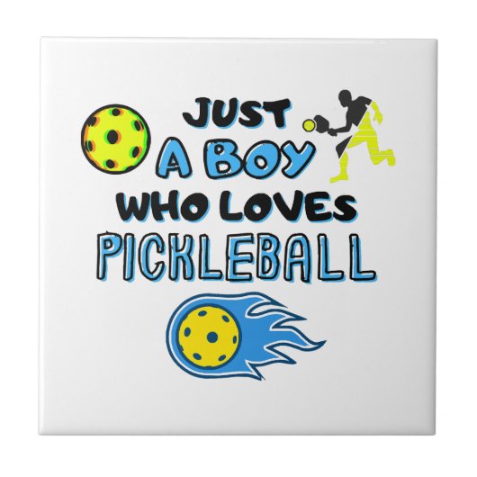 Funny Pickleball Player Nur ein Junge, der Lieben Fliese (Vorderseite)