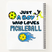 Funny Pickleball Player Nur ein Junge, der Lieben  Notizblock (Rückseite)