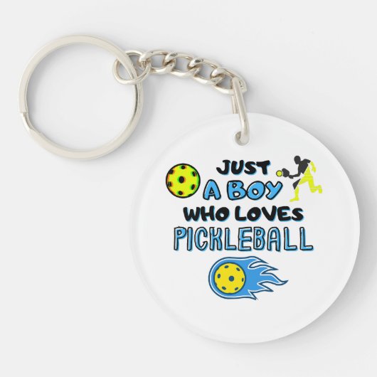 Funny Pickleball Player Nur ein Junge, der Lieben Schlüsselanhänger (Vorderseite)