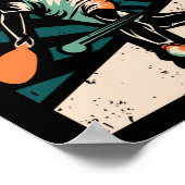 Funny Pickleball Player Retro Vintag Poster (Ecke)