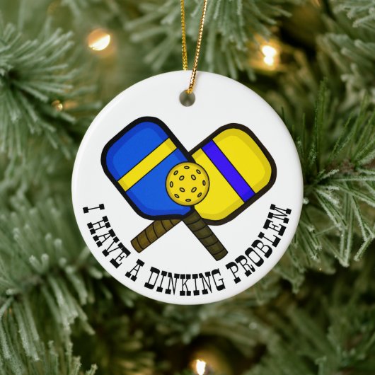 Funny Pickleball Puff Weihnachten Keramik Ornament (Baum)