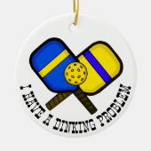 Funny Pickleball Puff Weihnachten Keramik Ornament (Vorne)