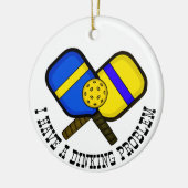 Funny Pickleball Puff Weihnachten Keramik Ornament (Links)