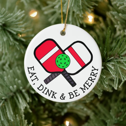 Funny Pickleball Puff Weihnachten Keramik Ornament (Baum)
