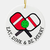 Funny Pickleball Puff Weihnachten Keramik Ornament (Vorne)