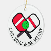 Funny Pickleball Puff Weihnachten Keramik Ornament (Links)