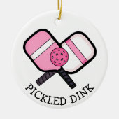 Funny Pickleball Puff Weihnachten Keramik Ornament (Vorne)