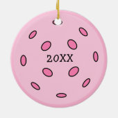 Funny Pickleball Puff Weihnachten Keramik Ornament (Hinten)