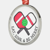 Funny Pickleball Puff Weihnachten Ornament Aus Metall (Links)