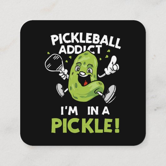 Funny-Pickleball Quadratische Visitenkarte (Rückseite)