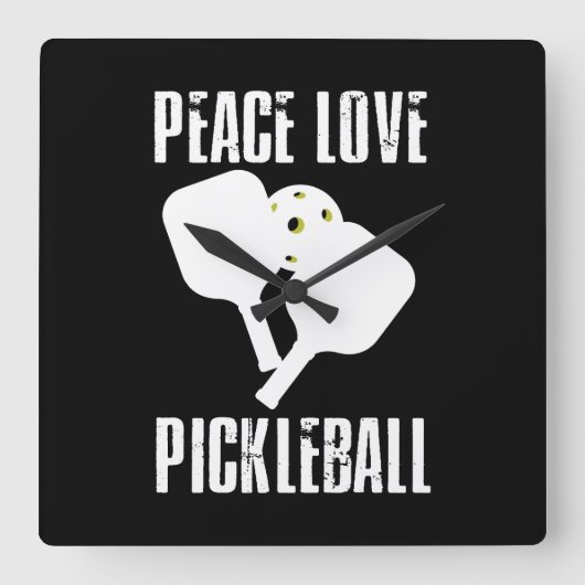 Funny Pickleball Quadratische Wanduhr (Vorderseite)