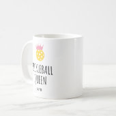 Funny Pickleball Queen, Custom Monogram Name Text Kaffeetasse (Vorderseite Links)