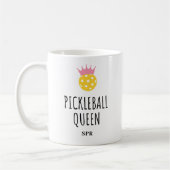 Funny Pickleball Queen, Custom Monogram Name Text Kaffeetasse (Links)