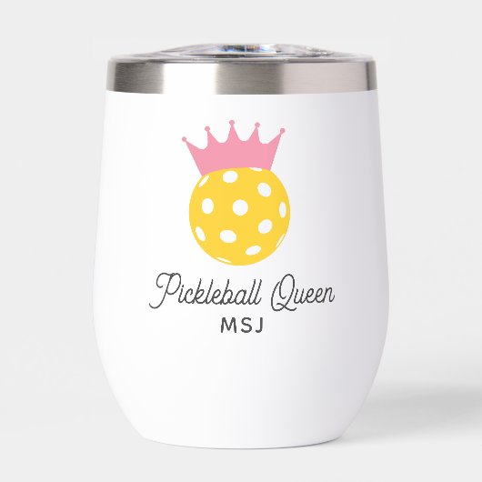 Funny Pickleball Queen Personalisiert Monogram (Vorderseite)
