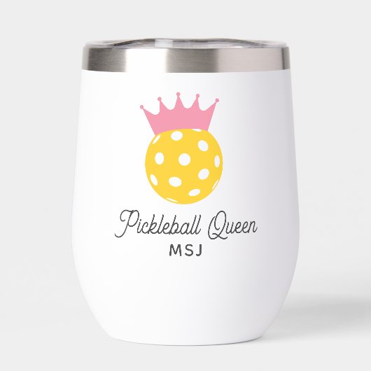 Funny Pickleball Queen Personalisiert Monogram (Rückseite)