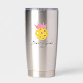 Funny Pickleball Queen Personalisiert Monogram Nam Thermobecher (Rückseite)
