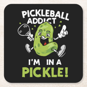 Funny-Pickleball Rechteckiger Pappuntersetzer