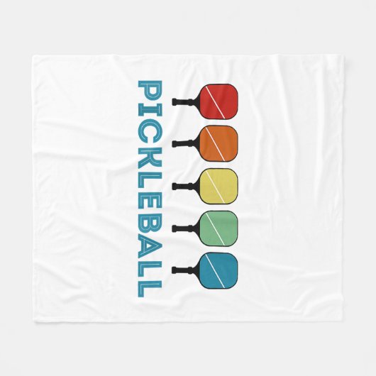 Funny Pickleball Retro Vintag Fleecedecke (Vorderseite (Horizontal))