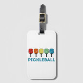 Funny Pickleball Retro Vintag Gepäckanhänger (Vorderseite Vertikal)
