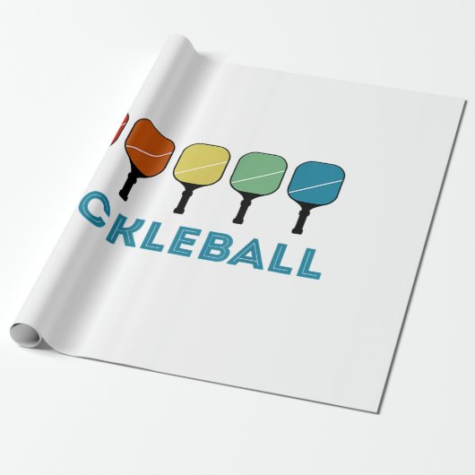 Funny Pickleball Retro Vintag Geschenkpapier (Ungerollt)