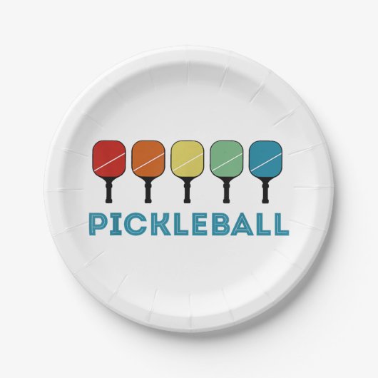 Funny Pickleball Retro Vintag Pappteller (Vorderseite)