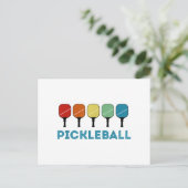 Funny Pickleball Retro Vintag Postkarte (Stehend Vorderseite)