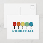 Funny Pickleball Retro Vintag Postkarte (Vorne/Hinten)